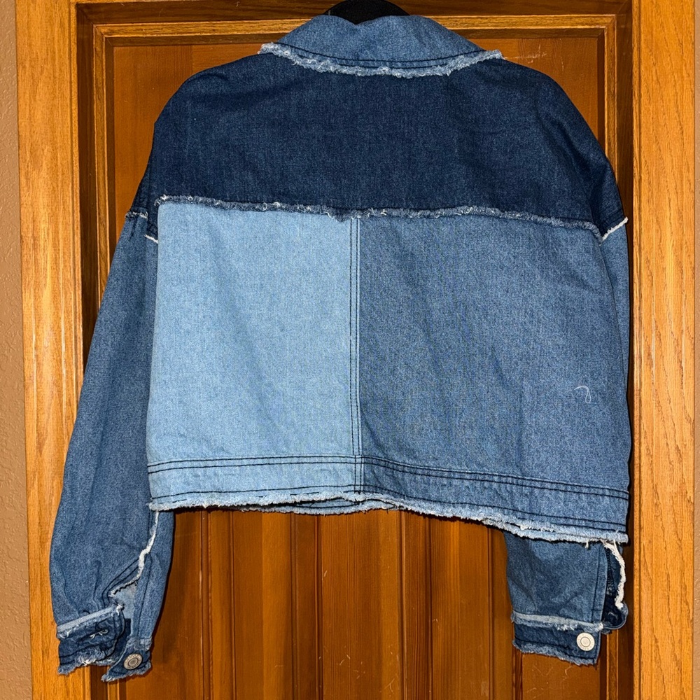 ELOQUII patchwork denim jacket - image 2